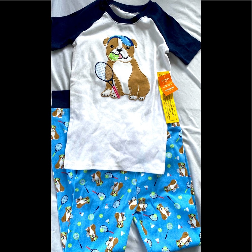 Gymboree, bulldog pajamas, short sleeve, long pants, size 10